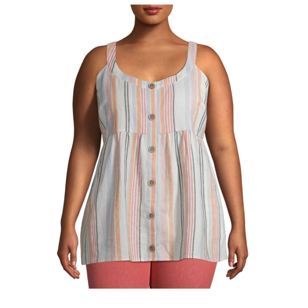Terra & Sky Linen/Rayon blend tank top